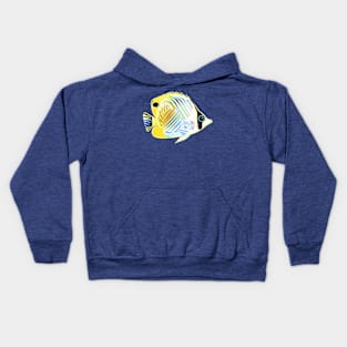 Butterflyfish Line Art Design Kids Hoodie